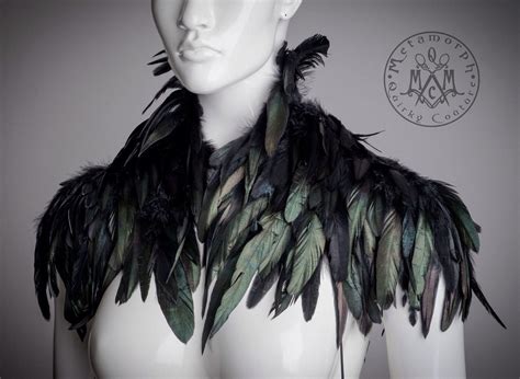 Feather Shrug High Half Collar Feather Shoulder Piece Edgy Fashion