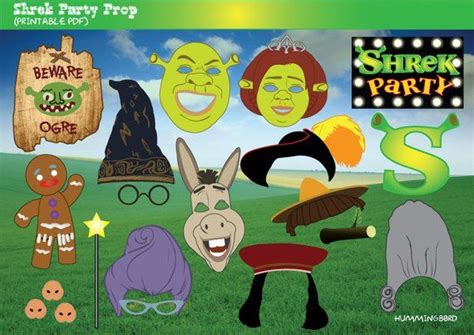 Shrek Party Photo Booth Prop Instant Download Party Party Photo Booth