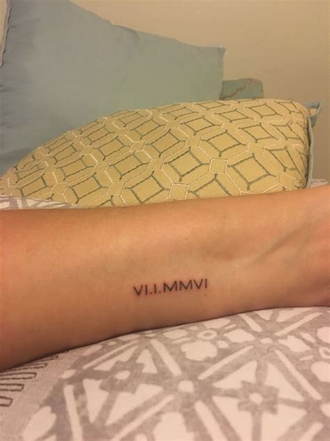 Here, this simple roman numeral tattoo design is done in black ink and printed in large letters on the inner side of the forearm. Roman numeral anniversary date ️ | Inner arm tattoos ...