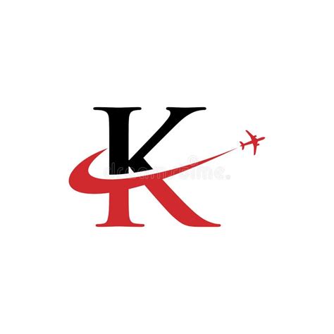 Letter K Travel Airplane Logo Vector Stock Vector Illustration Of