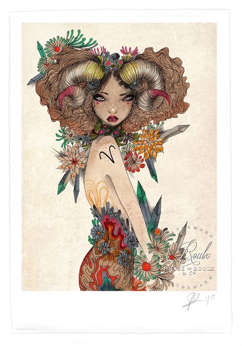 aries by olivia rose limited edition archival print 13 x 19 aries zodiac facts zodiac
