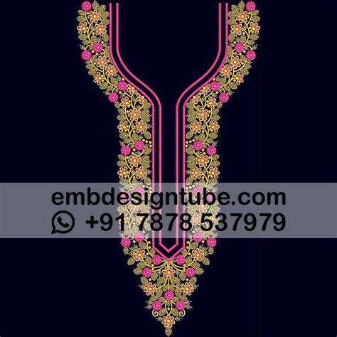 An Embroidered Design With Flowers And Leaves In Pink Yellow And Green