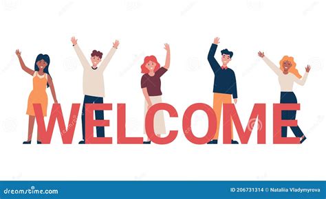 Welcome Concept Team Of People Vector Illustration