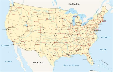 Us Interstate Highway Map With Major Cities