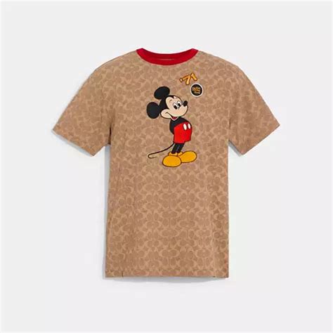 Disney X Coach Mickey Mouse And Friends Signature T Shirt In Organic Cotton Lk