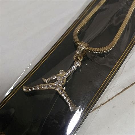 Jordan | Jewelry | Michael Jordan Gold Pendant With Chain Necklace