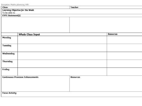 Early Yearseyfs Planning Templates Teaching Resources