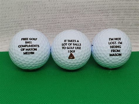 Custom Text Printed Golf Balls Choose Your Own Text Etsy