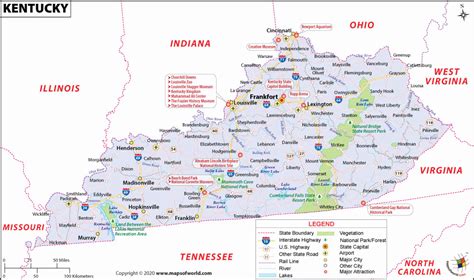 Kentucky State Map With Cities