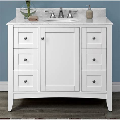 Soft close drawers and cabinets. Fairmont Designs Shaker Americana 42" Vanity - Polar White ...