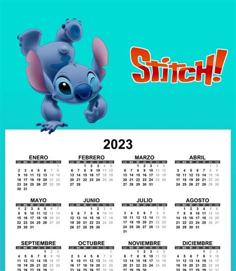 Banderines Calendario 2023 Stitch