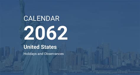 Year 2062 Calendar United States