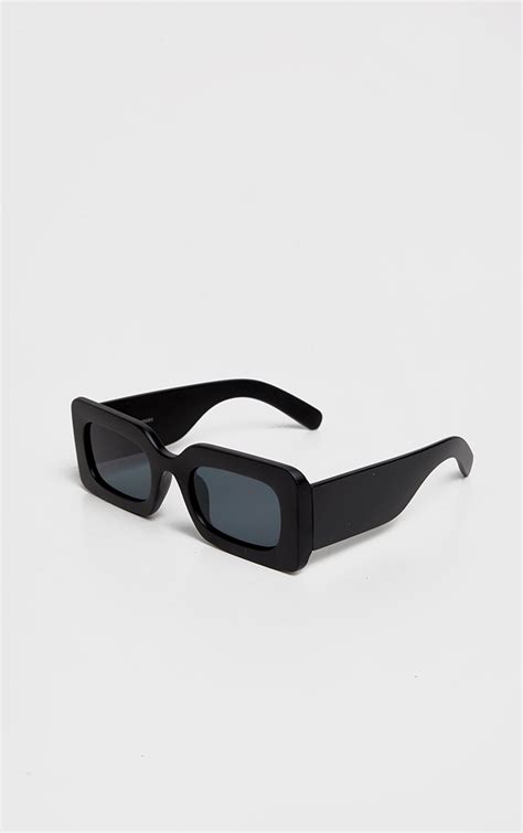 black oversized square frame sunglasses prettylittlething