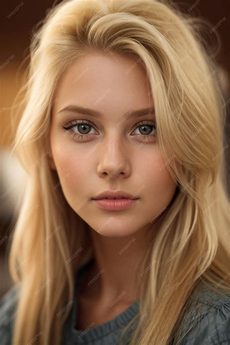 premium ai image swedish girl portrait closeup blonde girl