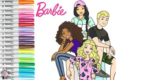 Print them and you're ready to go! Barbie and Friends Coloring Book Page Barbie Ken Nikki and ...