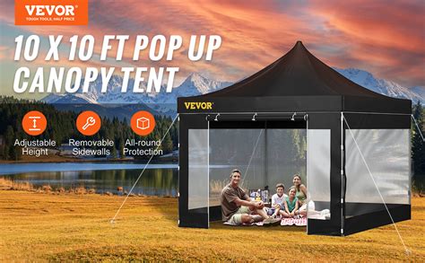 Vevor Pop Up Canopy Tent 10 X 10 Ft Outdoor Patio Gazebo Tent With