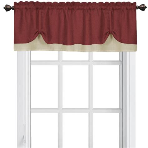 Woven Trends Two Tone Window Curtain Valance Double Layer Short