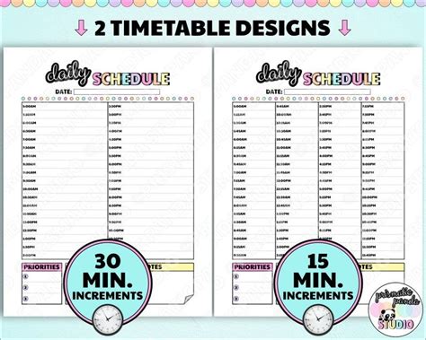 Daily Schedule 15 Minute Increments Example Calendar Printable