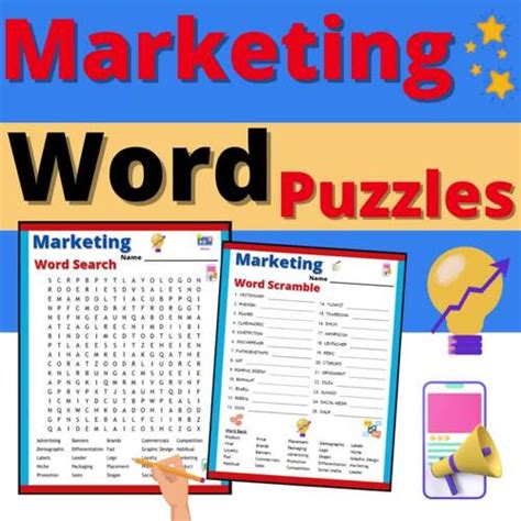 Marketing Word Search Puzzles Vocabulary Activity No Prep Morning