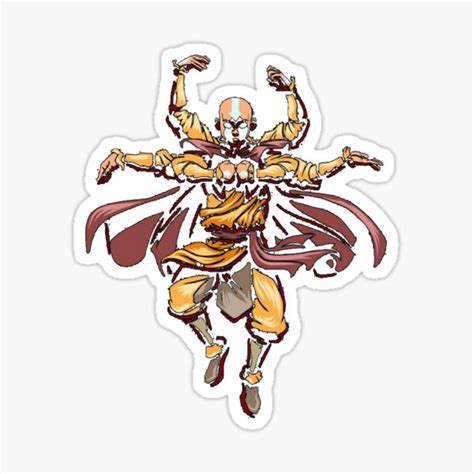 Aang 6 Avatar State Sticker By Cortinan82 Redbubble