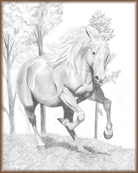Horse Coloring Pages Simple Outline Horse Galloping 400 309 Homemade