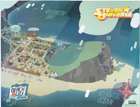 Latest 3626×2792 Beach City Steven Universe City Map Poster