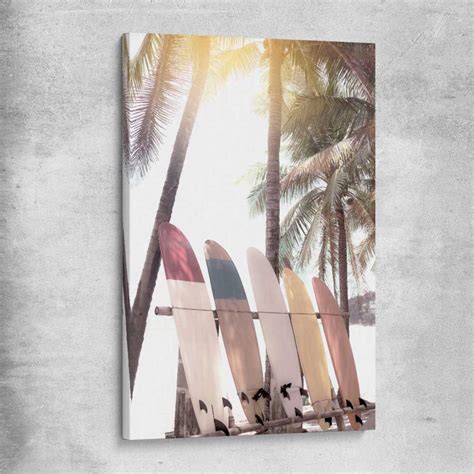 Surf Sunset Wall Art Canvas Framed Print Poster Home Etsy