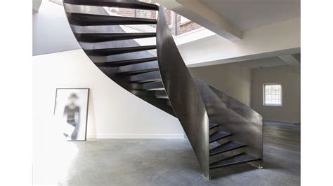 Curved Raw Steel Staircase Bernardo Guillermo
