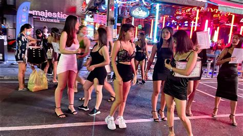 thai girls and hot night at the bangla road phuket thailand nightlife of tropical island 4k