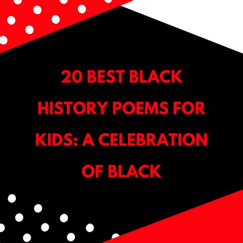 20 Best Black History Poems For Kids A Celebration Of Black Briefly