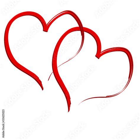 Zwei Herzen Rot Liebe Stock Vektorgrafik Adobe Stock