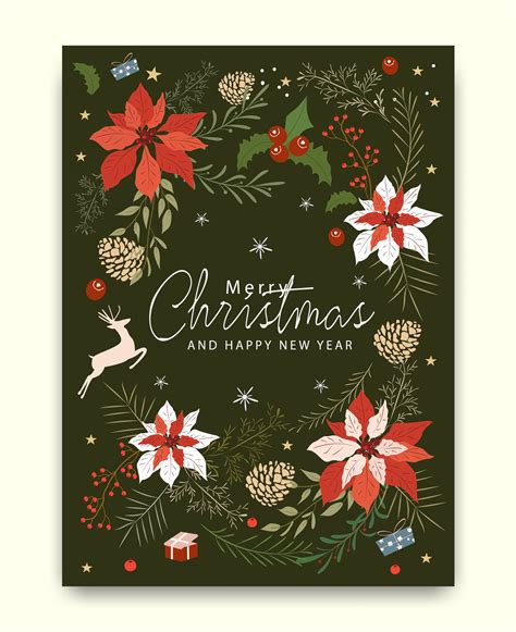 Merry Christmas Greeting Card Pattern 683035 Vector Art At Vecteezy