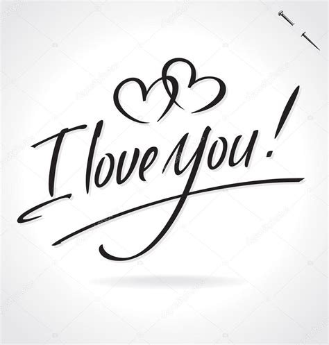 I Love You Hand Lettering Vector Illustration Hand Drawn Lettering
