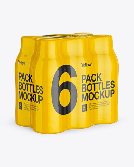 6 Pack Plastic Bottles Mockup Free Download Images High Quality Png 