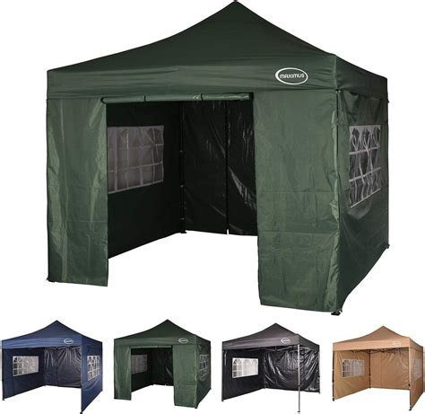 Maximus® Heavy Duty Gazebo 3m X 3m Gazebo Market Stall Pop Up Tent With 4 Sides Green Amazon