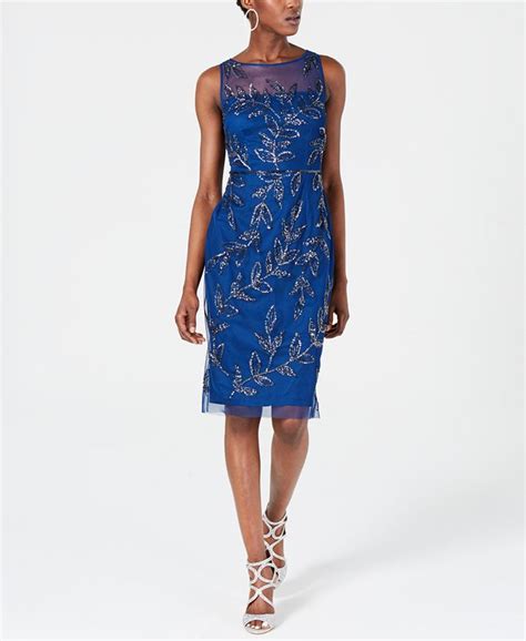 Adrianna Papell Embellished Illusion Sheath Dress And Reviews Dresses