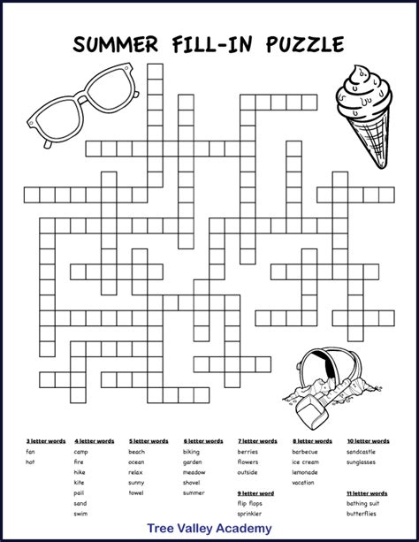 Printable Fill It In Puzzles