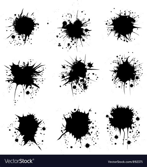 Ink Grunge Splat Set Royalty Free Vector Image