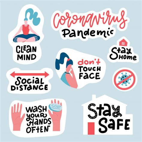 The main points in preventing the spread in society are hand hygiene, social distancing and quarantine. Ensemble D'autocollants De Prévention Du Coronavirus Covid ...