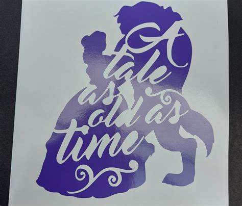 Disney Vinyl Decal Beauty And The Beast Tale As Old As Time Etsy