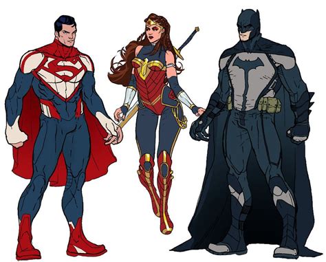 Trinity Redesign Dc Comics Characters Superhero Comic Dc Comics Art