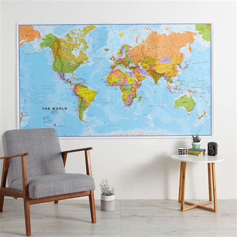 Maps International Giant World Map Mega Map Of The World 46 X 80