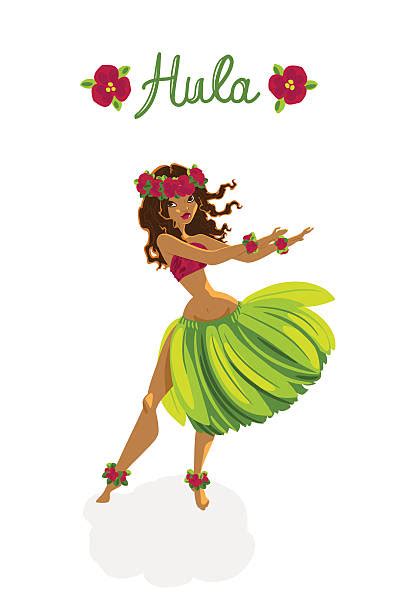 Cartoon Of The Hawaiian Hula Girls Illustrations Royalty Free Vector