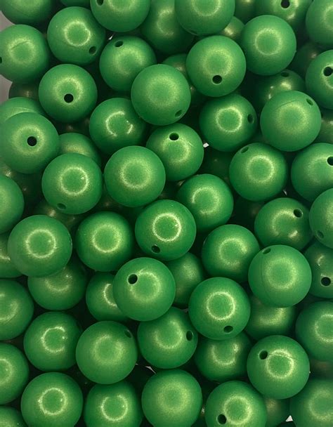Green Metallic 15mm Bead Cts Wholesale Silicone