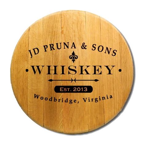 Personalized Oak Whiskey Barrel Head Sign Personalize At