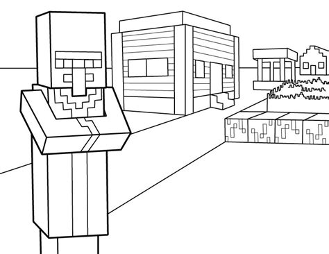 Villager PDF Printable Coloring Page - Minecraft | Minecraft coloring pages