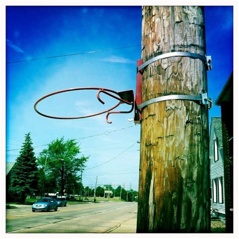 Wall mounted wood basketball backboard and. Cool basketball hoop attached to utility pole | Diy basketball, Basketball rim, Basketball backboard