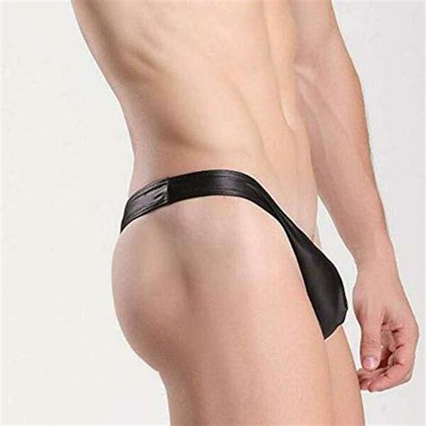 buy sexy half thong bulge pouch underwear men one side jockstrap briefs bikini thong at