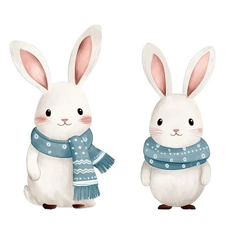 Navidad De Patrones Sin Fisuras Con Conejos En Bufandas Png Conejo