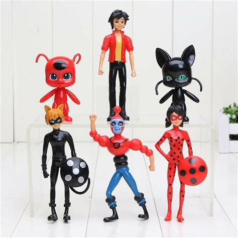 Buy 6pcs Miraculous Ladybug Tikki Noir Cat Plagg Adrien Movie Action